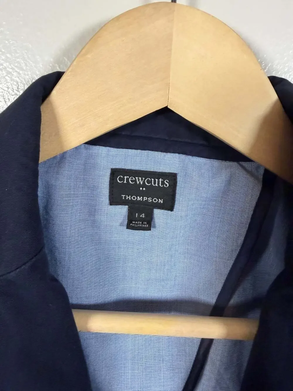 J. Crew Crewcuts Thompson Suit Jacket Blazer Size 14 Navy Blue Flex Chino